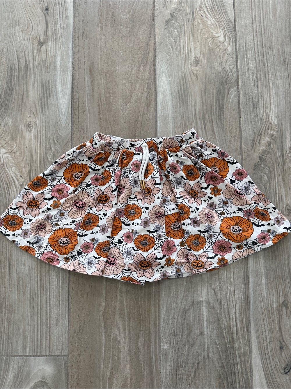 cheeky plum Floral Circle Skirt in White, Orange & Pink